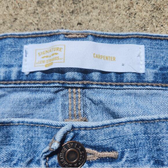 2 Levi Strauss Signature Carpenter Jeans Blue Denim Mens Size 50 Workwear - Picture 12 of 14